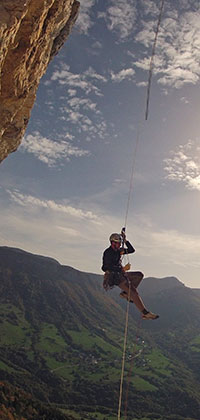 Site d'escalade de la Saussaz encadré par un guide de haute montagne